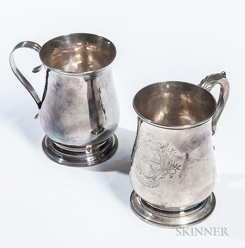 Two George II Sterling Silver Canns
