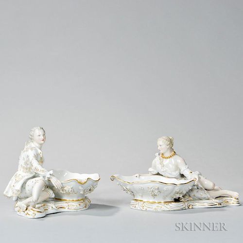 Pair of Meissen Porcelain Figural Dishes