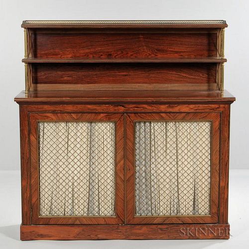 Regency-style Rosewood and Brass Chiffonier