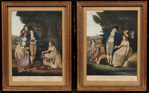 Four English Prints of the Four Seasons