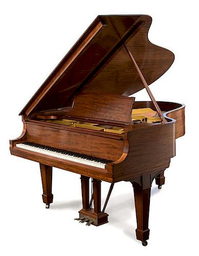 A Steinway Model L Mahogany Grand Piano Length 5' 10 1/2".