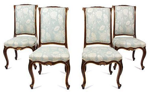 A Group of Six Kargas Painted Louis XV Style Dining Chairs Height of armchair 42 inches.