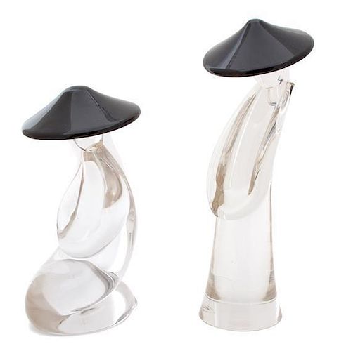 A Pair of Renato Anatra Murano Glass Figures Height of taller 13 3/4 inches.