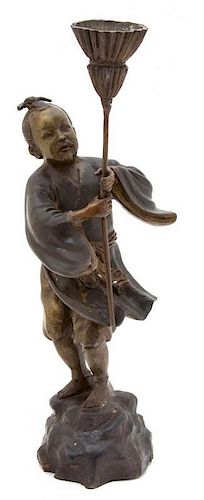 A Chinese Bronze Figure Height 15 1/2 inches.