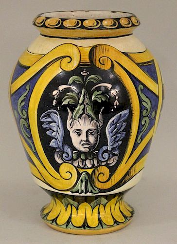 FRENCH BLOIS FAIENCE FOOTED VASE