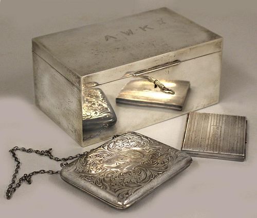 (on 3) STERLING SILVER JEWELRY BOX