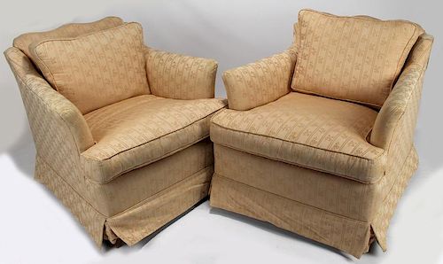 PAIR OF 20TH C. UPHOLSTERED ARMCHAIRS