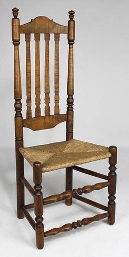 NEW ENGLAND TIGER MAPLE BANISTER-BACK SIDECHAIR