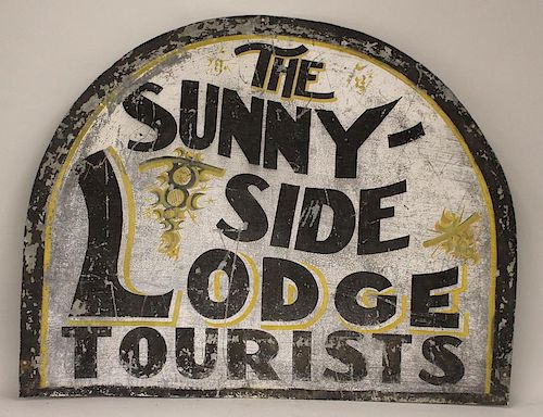 PAINTED TIN TRADE SIGN