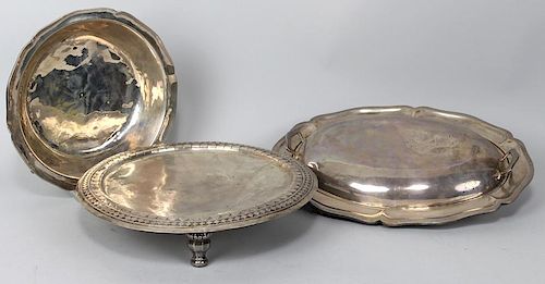 (on 3) EARLY MEXICAN SILVER TAZZA