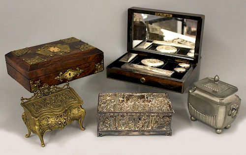 (on 5) LOT OF  VARIOUS 19TH C. BOXES