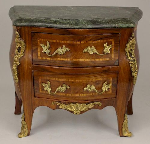 MINIATURE LOUIS XV-STYLE MARBLE TOP COMMODE