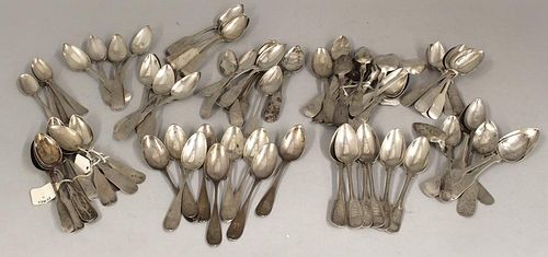 SIZEABLE LOT OF AMERICAN COIN SILVER SMALL SPOONS