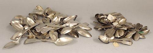 SIZABLE LOT OF AMERICAN COIN SILVER SPOONS