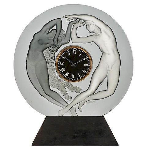 LALIQUE Rare "Le Jour et La Nuit" clock