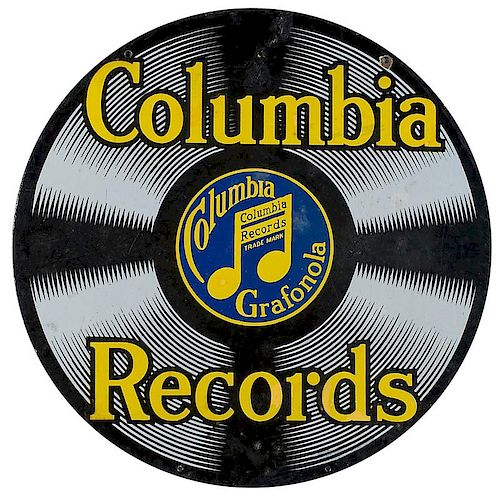 COLUMBIA RECORDS Double-sided advertising sign