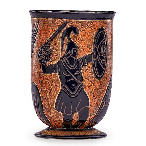 CHARLES CATTEAU; BOCH FRERES Vase with Perseus