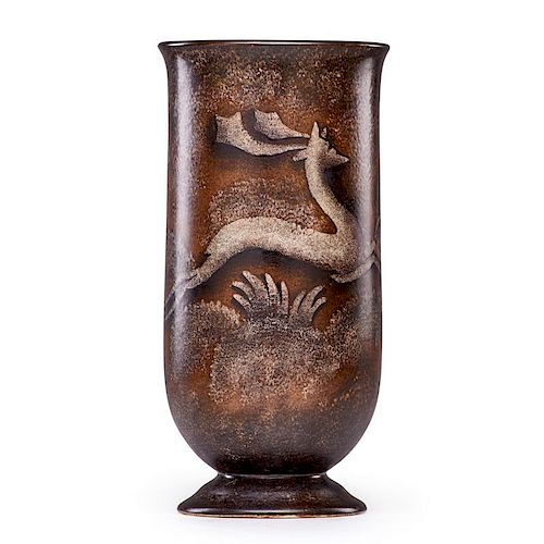 CHARLES CATTEAU Urn with antelope