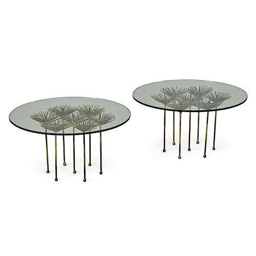 STYLE OF C. JERE Pair of side tables