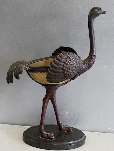 Antique Bronze Ostrich Sculpture .