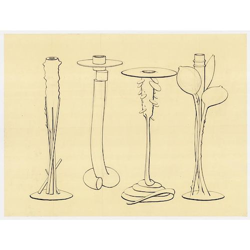 ALBERT PALEY Candlestick drawings for Swid Powell