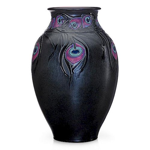 SARA SAX; ROOKWOOD Rare French Red vase