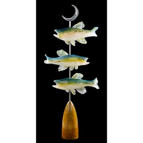MARC PETROVIC Large glass fish sculpture