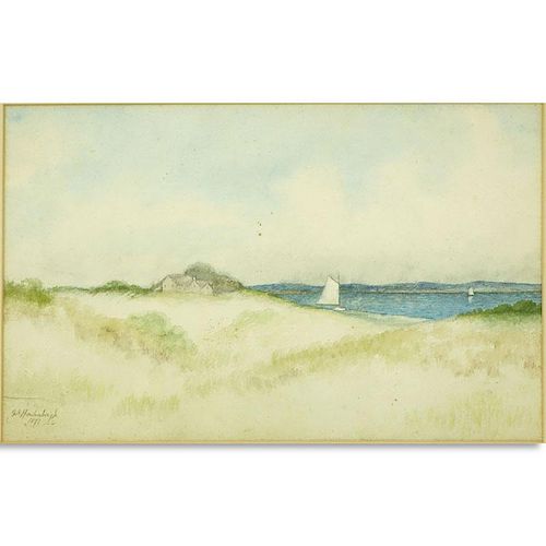 Gerard Hardenbergh, American (1855 - 1915) Watercolor "Beachscape".