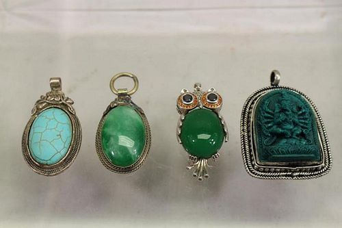(4) Mixed Stone Jewelry Pendants