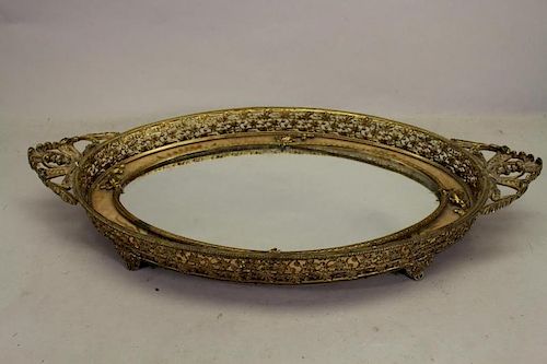 Early, 20th C Full Galleried Mirrored Tray
