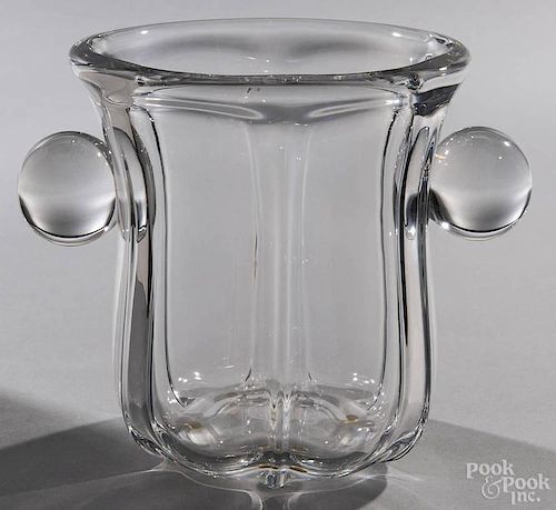 Cristallerie Lorraine glass vase, signed on base, 8 1/2'' h.