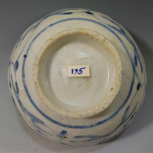 CHINESE ANTIQUE BLUE WHITE PORCELAIN BOWL - MING DYNASTY