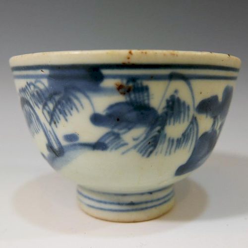 CHINESE ANTIQUE BLUE WHITE PORCELAIN CUP - KANGXI