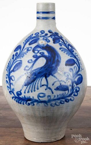 German stoneware jug, late 19th c., with cobalt bird decoration, 16 3/4'' h.