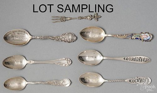 Group of sterling silver collectors' spoons, 10.8 ozt.