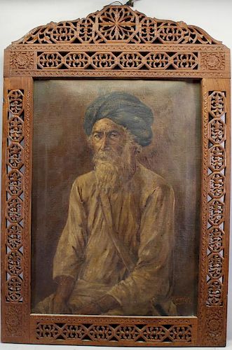Antique Orientalist Portrait of Moorish Man, Signd