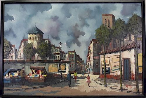 Patry, Signed 20th C. Street Scene with Figures