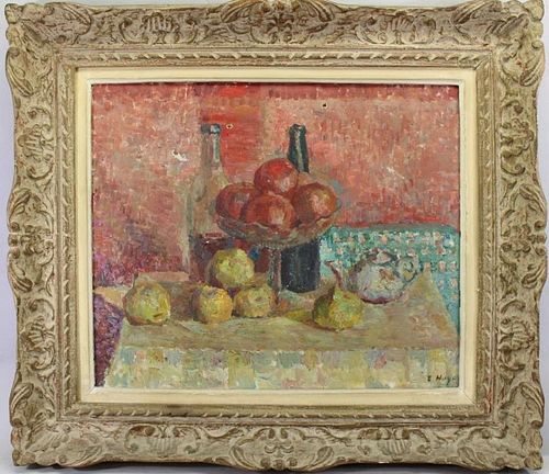 Signed, French School Still Life of Fruit