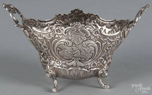 Continental repoussé silver bowl, late 19th c., 3 3/4'' h., 4.1 ozt.