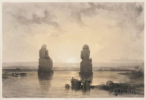 David Roberts (Scottish, 1796-1864)  Five Views of Egypt:  Thebes, Great Hall at Karnac, Nov. 28.1838.