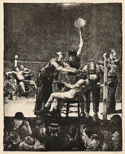 George Bellows (American, 1882-1925)  Between Rounds, Large, First Stone