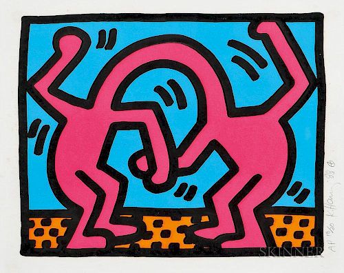 Keith Haring (American, 1958-1990)  Plate  from Pop Shop II
