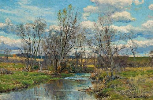 Hugh Bolton Jones (American, 1848-1927)  Landscape with Stream
