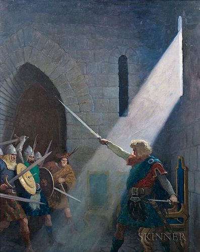 Newell Convers Wyeth (American, 1882-1945)  Wallace Draws the King's Sword