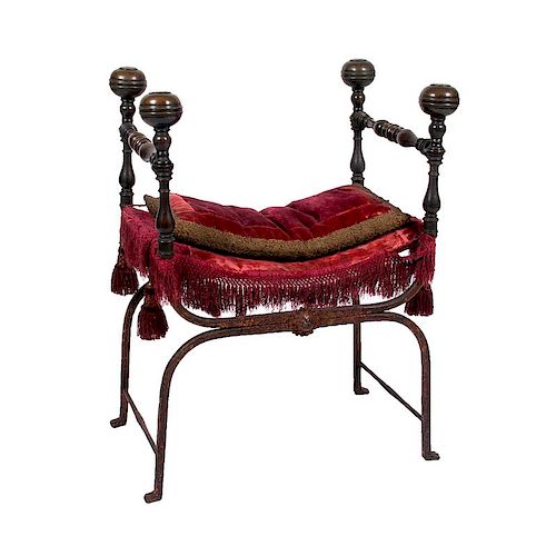 Italian Wrought Iron Campaign Chair