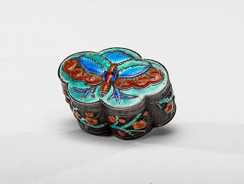 Chinese Silver and Enamel Box 