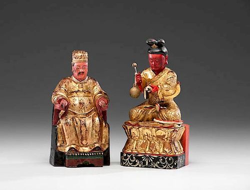 Chinese Carved Wood Figures 