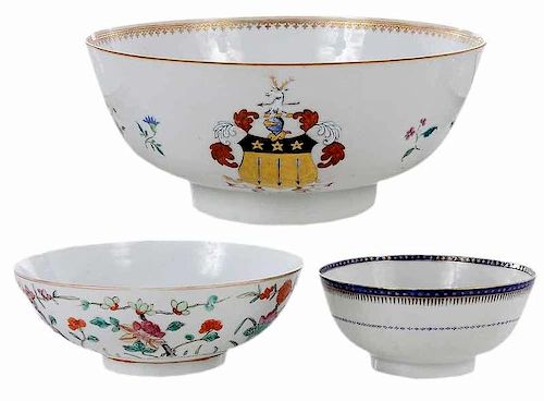 Three Chinese Export Bowls