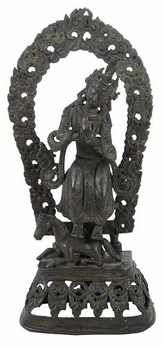Bronze Three Part Vishna Altarpiece