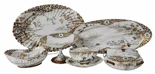 18 Serving Pieces of Satsuma Armorial Porcelain